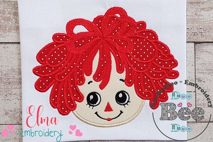 Raggedy Ann Face - Applique