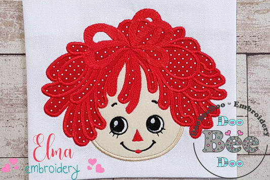 Raggedy Ann Face - Applique