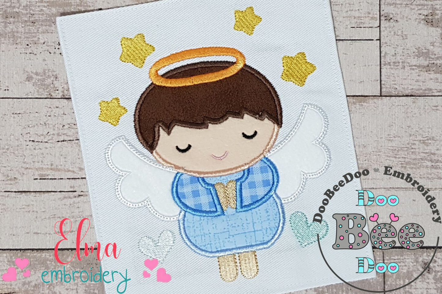 Little Angel Boy Smiling - Applique
