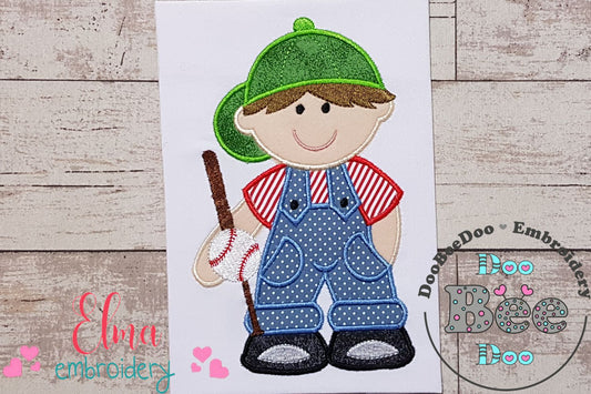 Boy with Baseball Bat - Applique
