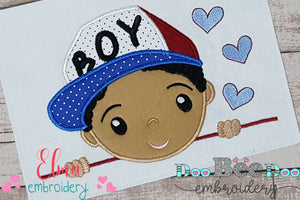 Cute Boy Smiling - Applique