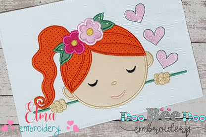 Cute Ginger Girl - Applique