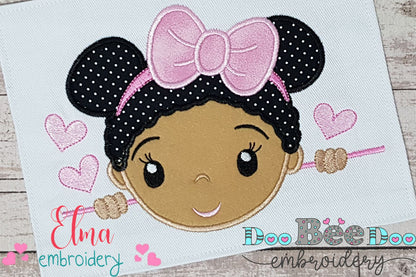 Cute Girl Smiling - Applique