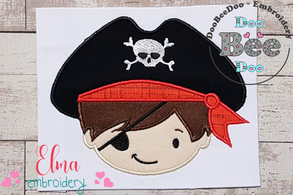 Pirate Boy - Applique - Machine Embroidery Design