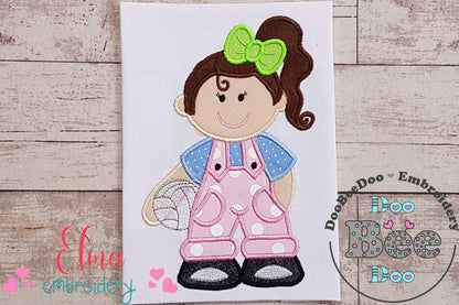 Girl with Volleyball - Applique