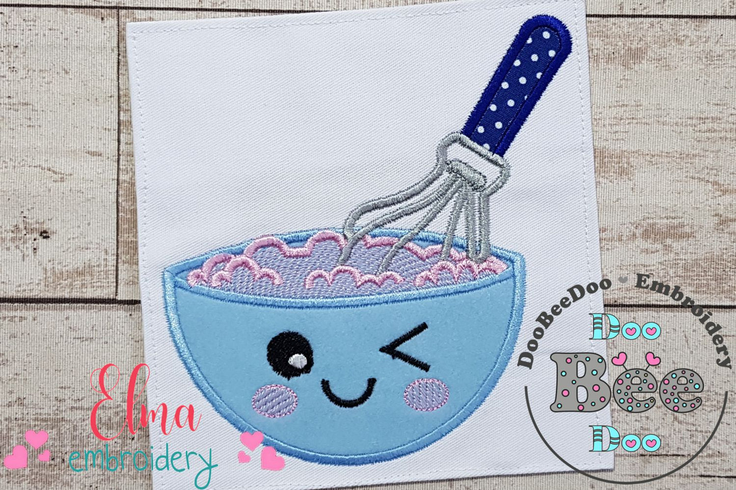 Happy Face Cake Bowl - Applique Embroidery