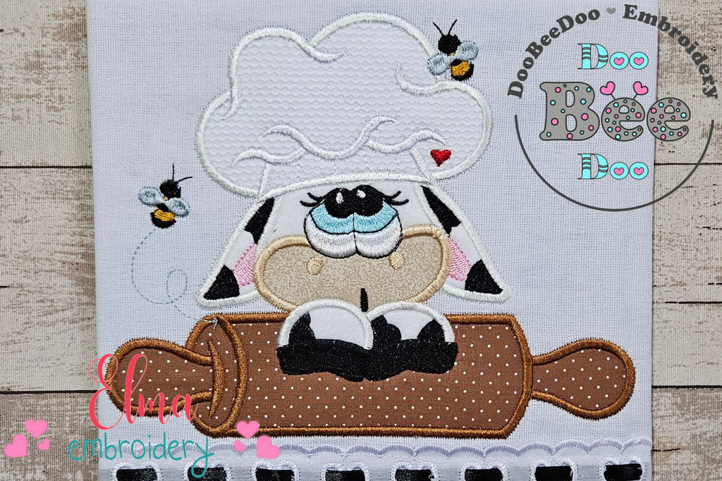 Kitchen Chef Cow - Applique Embroidery