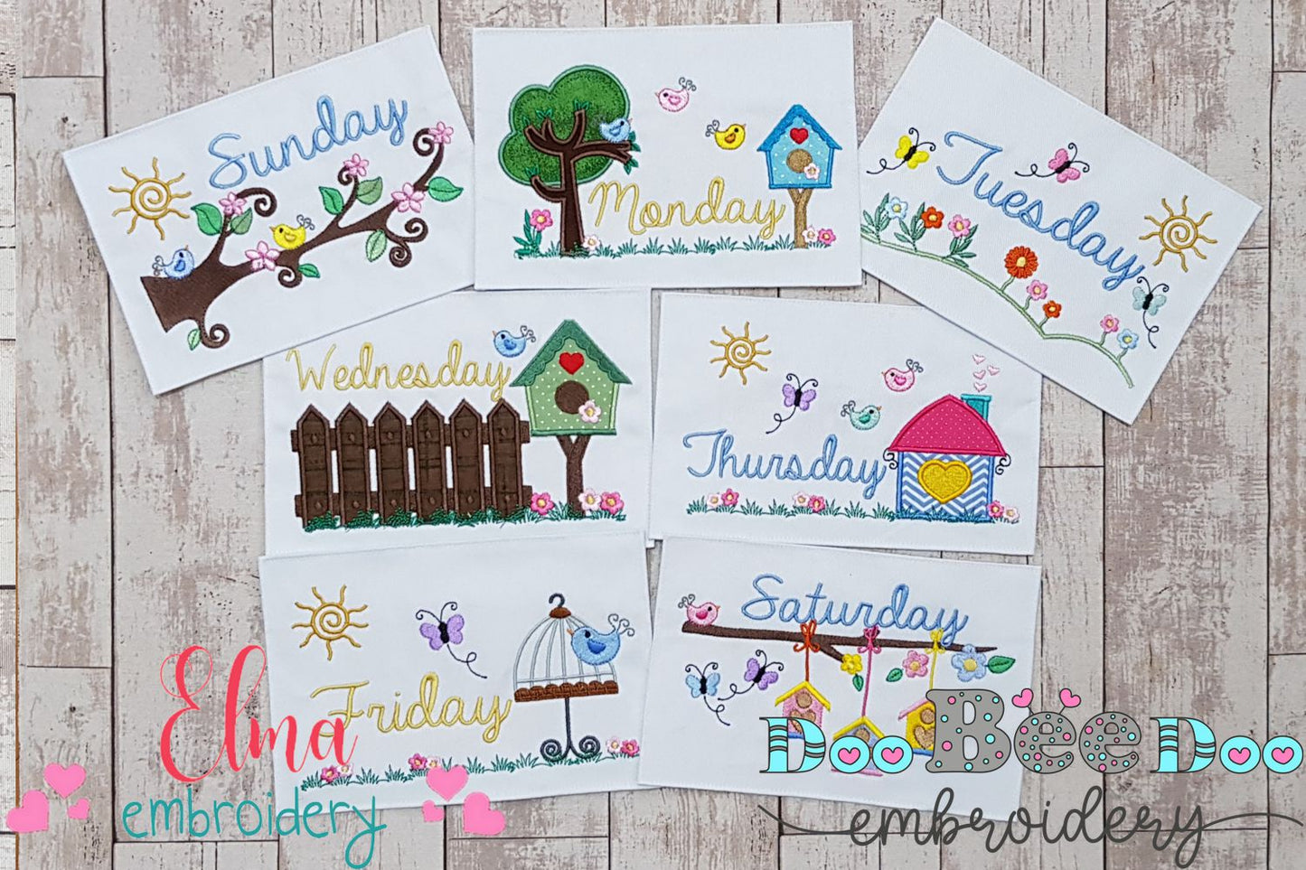 Days of the Week - Applique & Fill Stitch