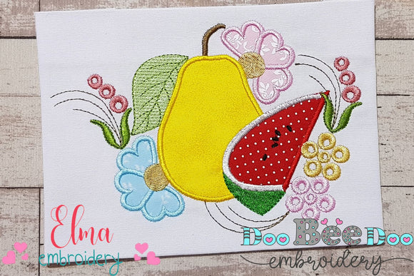 Pear and Watermelon - Applique