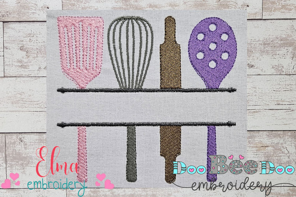 Kitchen Split Kitchenware - Fill Stitch Embroidery