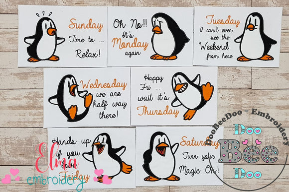 Days of the Week Penguin - Applique