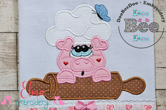 Kitchen Chef Piglet - Applique Embroidery