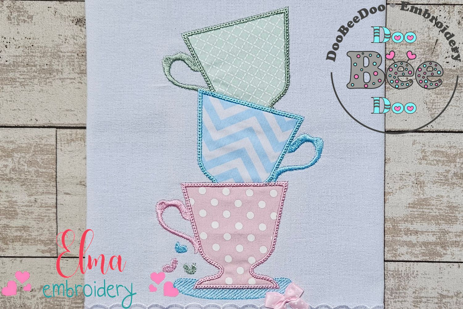 Mom Tea Cup Applique Design Pattern