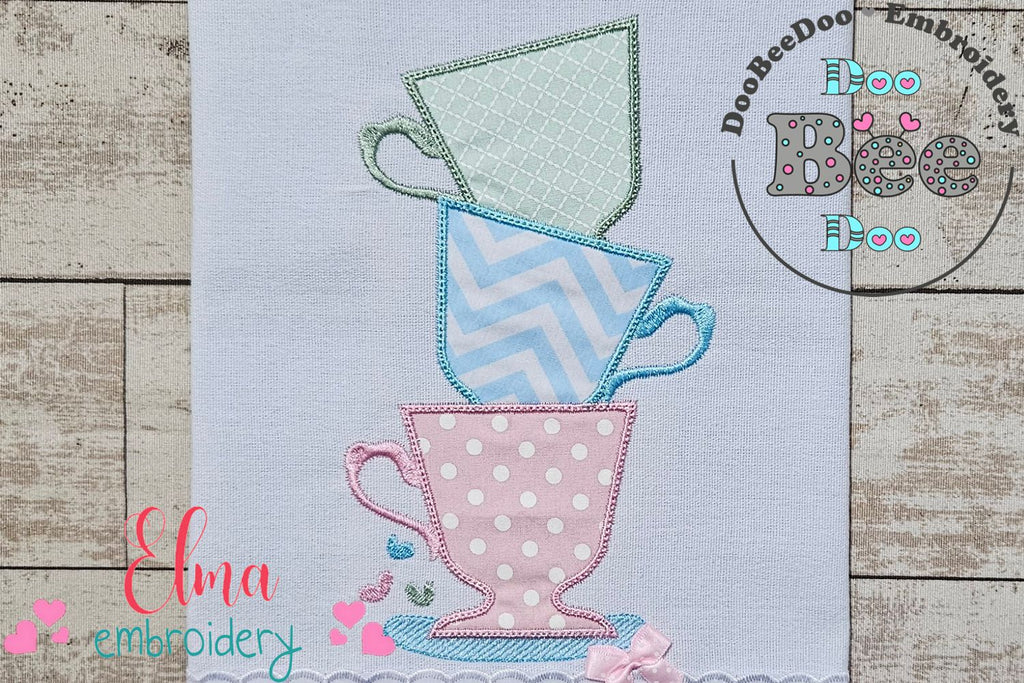 Teacups Stacked - Applique