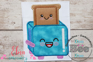 Happy Face Toaster - Applique - Machine Embroidery Design