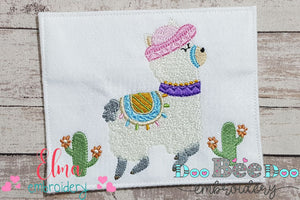 Cute Mexican Llama - Fill Stitch