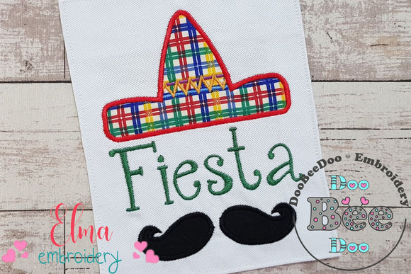 Fiesta Mexico Sombrero Mustache - Applique