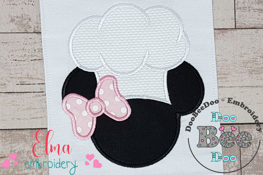 Minnie Mouse kitchen Chef Hat - Applique - Machine Embroidery Design