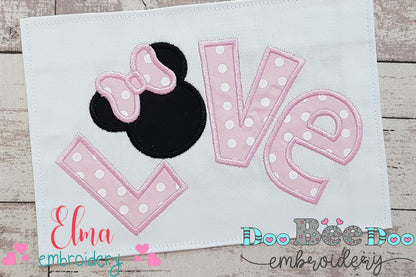 Mouse Ears Girl Love - Applique