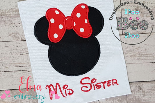 Mouse Ears Girl Mid Sister - Applique