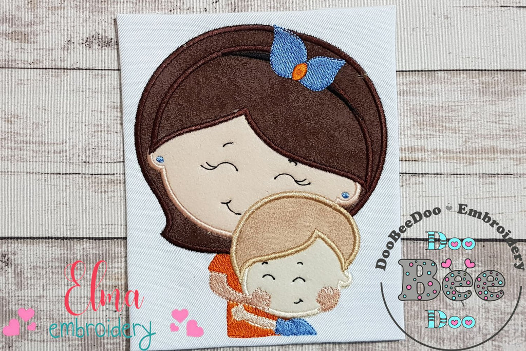 Cute Mom and Her Son - Applique