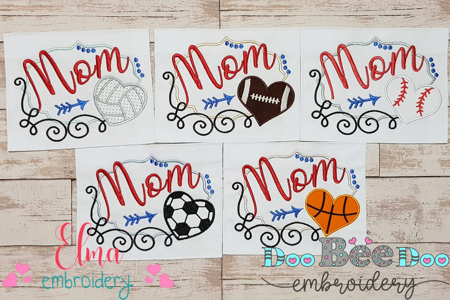 Sports Mom - Applique - Set of 5 designs
