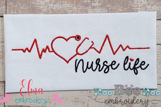Heartbeat Nurse Life - Fill Stitch