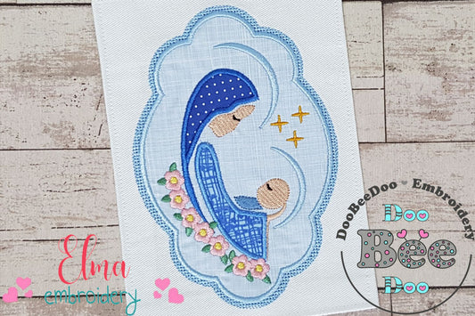 Our Lady and Baby Jesus - Applique - Machine Embroidery Design