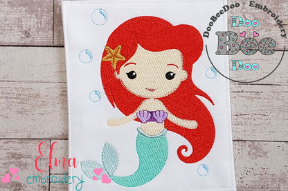 Princess Mermaid Ariel - Fill Stitch Machine Embroidery Design