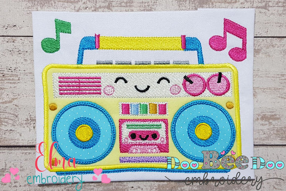 Happy Colorful Radio - Applique Embroidery