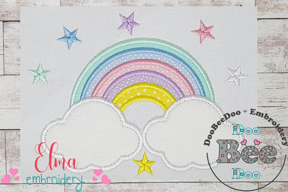 Rainbow, Stars and Clouds - Applique