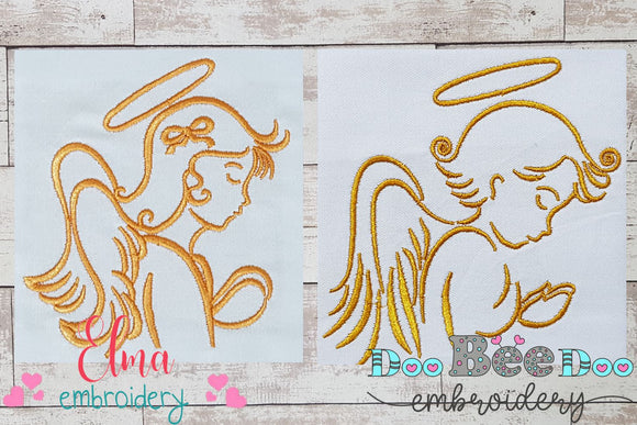 Angel Girl and Boy - Fill Stitch - Set of 2 designs
