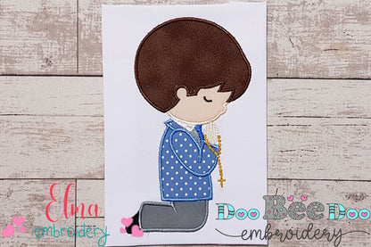 Boy Praying First Communion - Applique