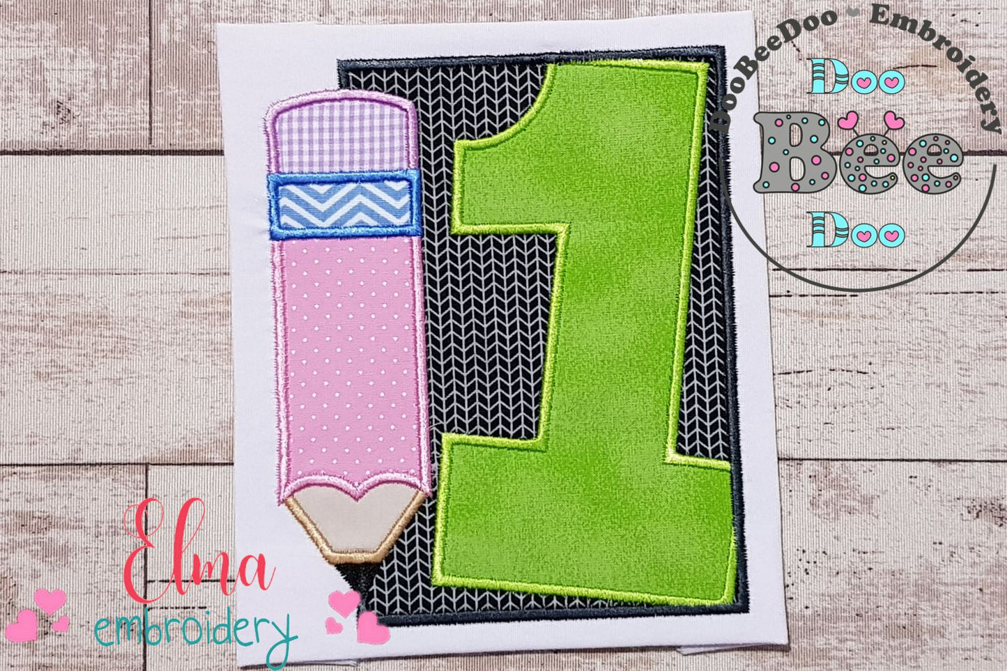 1st Grade Pencil Frame - Applique-Machine Embroidery Design