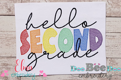 Hello Second Grade - Rippled Stitch