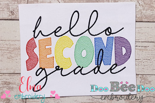 Hello Second Grade - Rippled Stitch