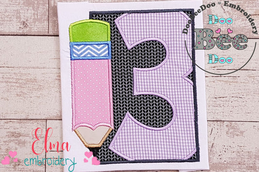 3rd Grade Pencil Frame - Applique