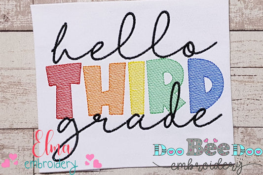 Hello Third Grade - Rippled Stitch
