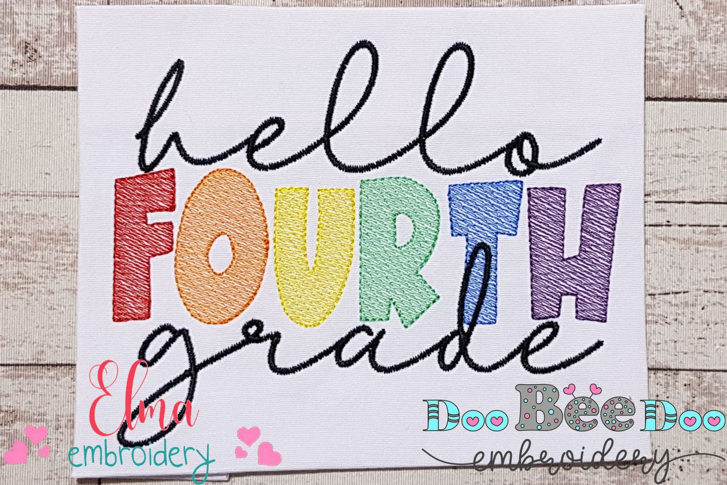 Hello Fourth Grade - Rippled Stitch