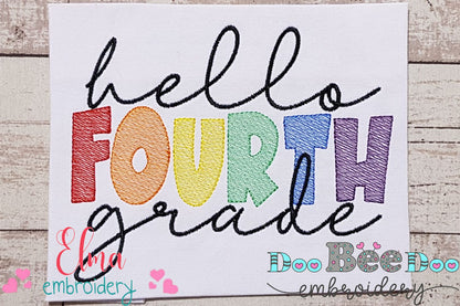 Hello Fourth Grade - Rippled Stitch