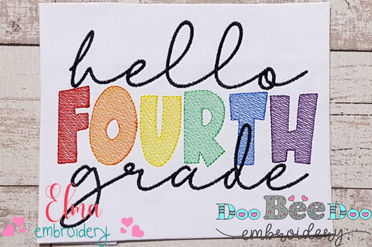 Hello Fourth Grade - Rippled Stitch
