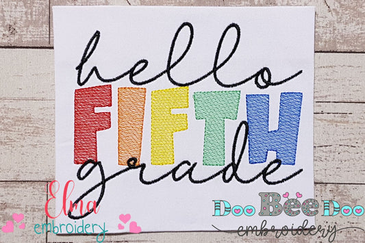 Hello Fifth Grade - Rippled Stitch