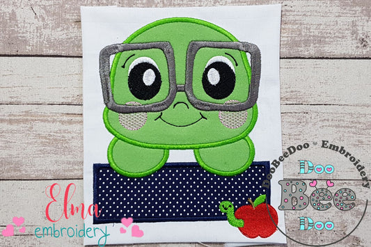 School Frog Boy - Applique