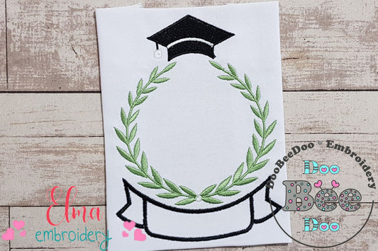 Graduation Frame and Cap - Fill Stitch
