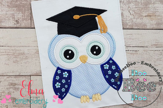 Graduation Owl - Applique - Machine Embroidery Design