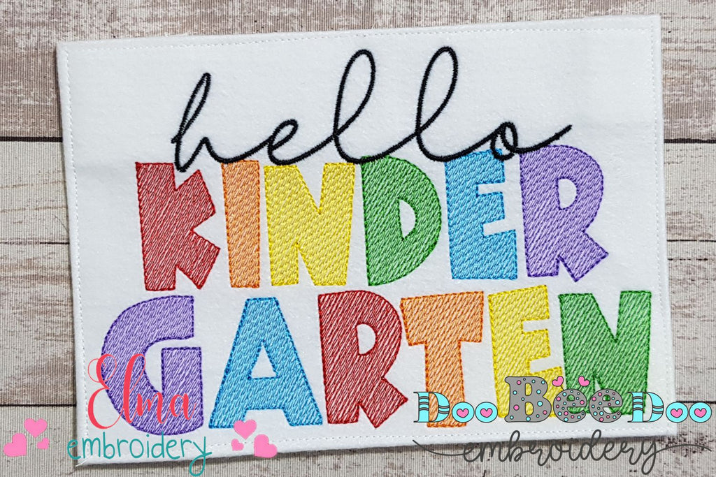 Hello Kinder Garten Multi Color - Rippled Stitch