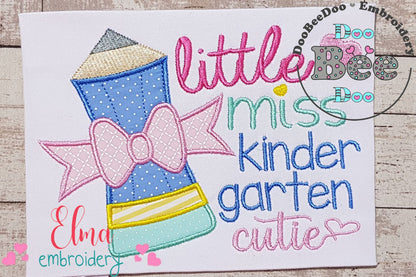 Little Miss Kindergarten Cutie - Applique