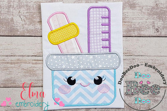 Happy Pencil Holder - Applique