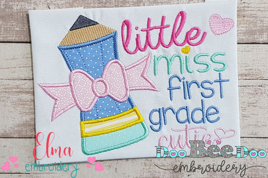 Little Miss First Grade Cutie - Applique