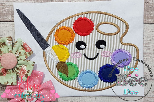 Happy Watercolor Palette - Applique - Machine Embroidery Design